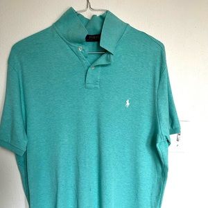 Extra Large XL Teal Blue Ralph Lauren Polo Mens shirt